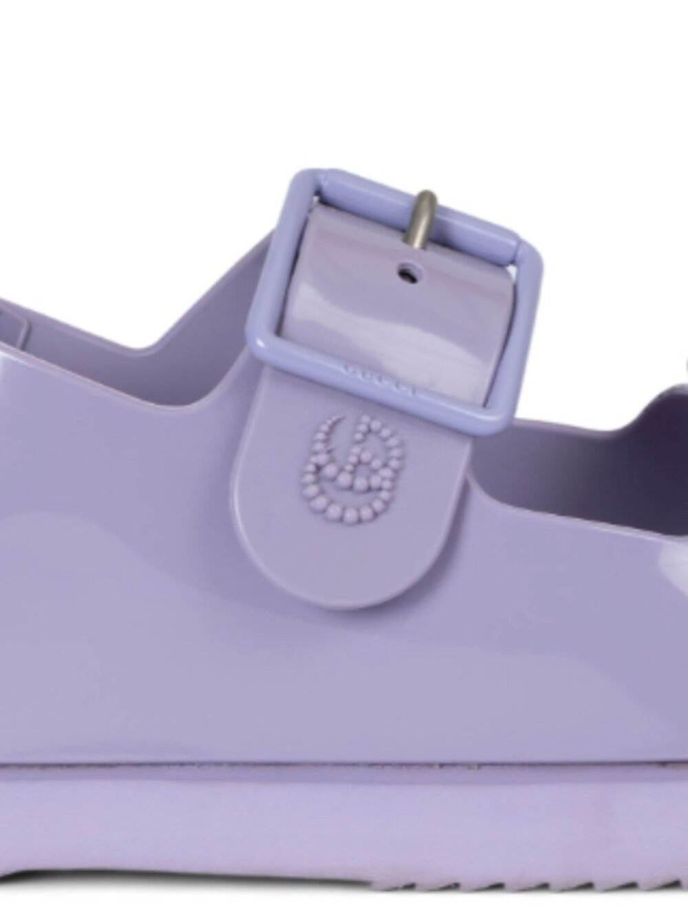GUCCI lilac rubber 2021 ISLA DOUBLE STRAP Sandals Shoes 39 - Picture 2 of 9